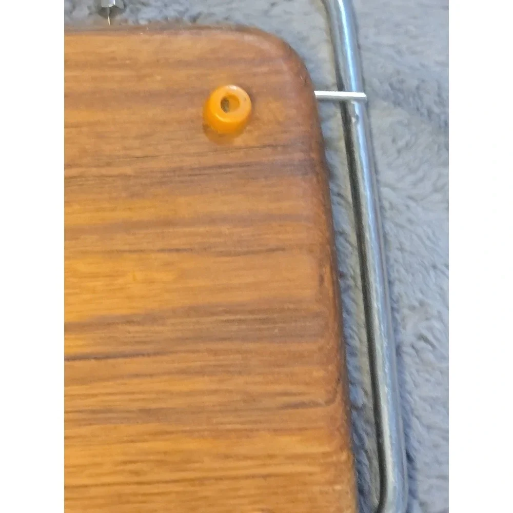 Good‎ Wood Genuine Teak Wire Cheese Slicer Cutting Board MCM Charcuterie 10